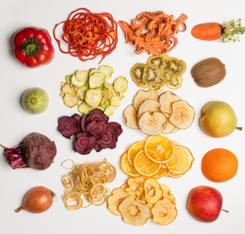 Getrocknetes Gemüse und Obst